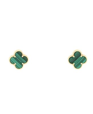 Pre-Owned Van Cleef & Arpels Vintage Alhambra Earrings 18K Gold and Malachite