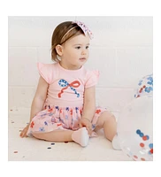 Sweet Wink Baby Girls Red, White, & Cute Short Sleeve Tutu Bodysuit