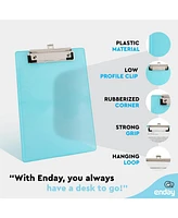 Plastic Clipboard Memo Yellow, Mini Translucent Low Profile Clip Board, Hangable Small Clipboard, 9” x 6”, Holds 100 Sheets, 1 Pc