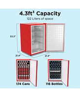 SnowLion Premium 122L Solid Door Mini Fridge 4.3 Cu.ft. Freestanding Under-Counter Mini Refrigerator in