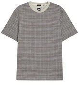 Boss by Hugo Men's Grid Pattern Mercerized-Cotton T-Shirt