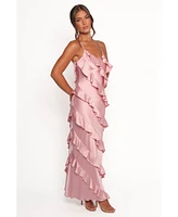 Petal and Pup Women's Ciao Ruffles Maxi Satin Dress