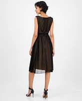 Connected Petite Sleeveless Chiffon Midi Dress