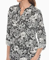White Mark Women's 2-Piece Floral Print Tunic Top and Pants Set