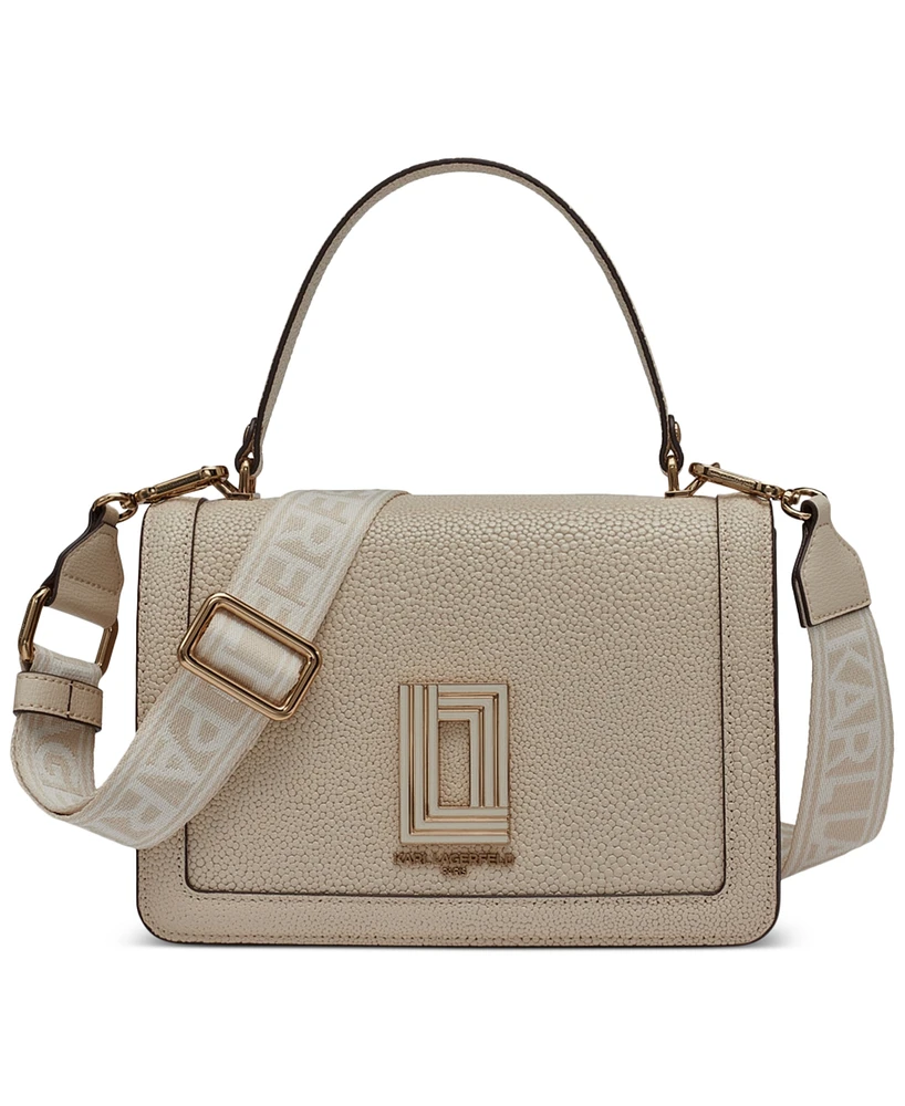 Karl Lagerfeld Paris Simone Patent Flap Crossbody Bag