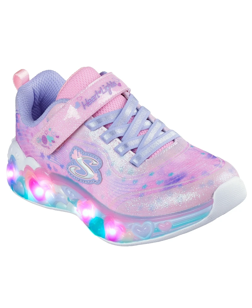Skechers Little Girls' S-Lights: Eternal Heart Lights Light-Up Fastening Strap Casual Sneakers from Finish Line