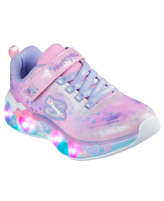 Skechers Little Girls' S-Lights: Eternal Heart Lights Light-Up Fastening Strap Casual Sneakers from Finish Line