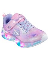Skechers Little Girls' S-Lights: Eternal Heart Lights Light-Up Fastening Strap Casual Sneakers from Finish Line