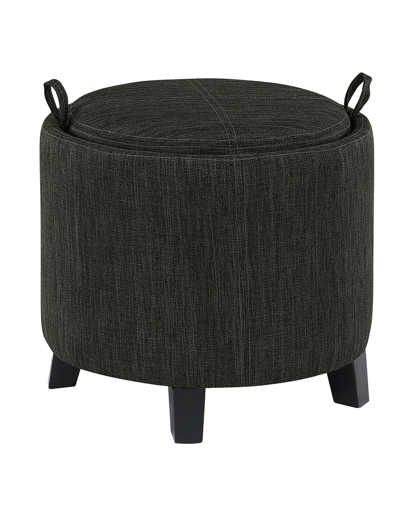 Convenience Concepts 19" Designs4Comfort Oscar Storage Ottoman with Reversible Tray