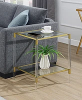 Convenience Concepts 20.25" Royal Crest 2 Tier Acrylic Glass Square End Table