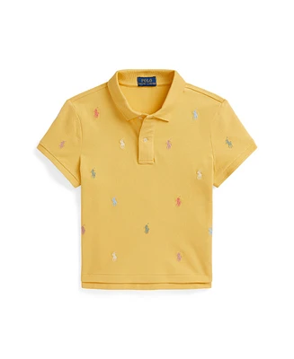 Polo Ralph Lauren Big Girls Polo Pony Stretch Mesh Boxy Polo Shirt