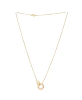 Pre-Owned Cartier Love Interlocking Pave Necklace 18K Rose Gold and Diamonds