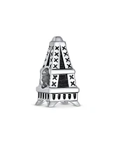 Bling Jewelry Traveler Paris Vacation Eiffel Tower Charm Bead Oxidized Sterling Silver Fits European Bracelet