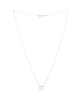 Pre-Owned Tiffany & Co. Mini Open Circle Pendant Necklace Platinum with Diamonds