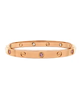 Pre-Owned Cartier Double Love Bracelet 18K Rose Gold with Pink Sapphires and Diamonds