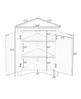 Casainc 31.5"H Triangle Corner Cabinet, Adjustable Shelves