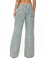 Edikted Women's Blaze Distressed Low Rise Jeans