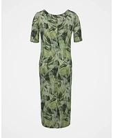 Celtic & Co. Women's Linen Blend Button Back Midi Dress