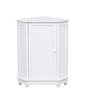 Casainc 31.4"H Triangle Corner Bathroom Cabinet, Adjustable Shelf