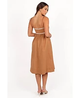 Petal and Pup Women's Lino Contrast Trim Midi Dress