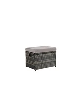 6-Piece Outdoor Patio Sectional Sofa Set with Glass Table, Cushions and Pillows for Backyard and Garden
