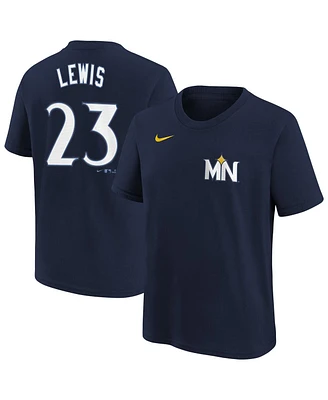 Nike Big Boys and Girls Royce Lewis Navy Minnesota Twins Fuse City Connect Name Number T-Shirt