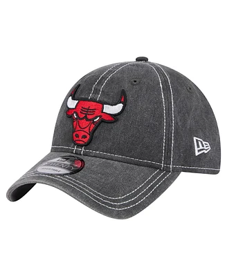 New Era Men's Black Chicago Bulls Pigment Dyed 9TWENTY Adjustable Hat