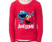 Sesame Street Toddler Girls Elmo Cookie Monster I'm Awesome 2 Piece Long Sleeve Pajama Set
