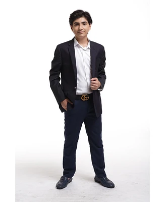 Elie Balleh Toddler Navy Slim Fit Diamond Dots Blazer