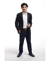 Elie Balleh Toddler Navy Slim Fit Diamond Dots Blazer