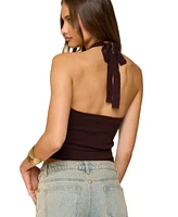 Edikted Women's Kez Belted Knit Halter Top