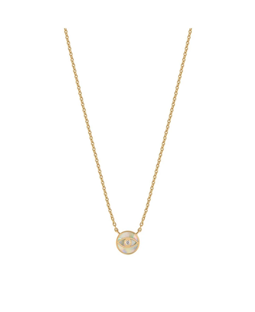 Reside In Protection Mother Of Pearl Evil Eye Necklace