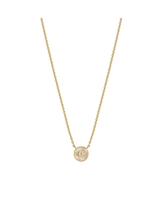 Reside In Protection Mother Of Pearl Evil Eye Necklace