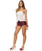 Edikted Women's Sheer Chiffon Babydoll Halter Top
