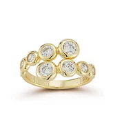 Rachel Zoe 14K Gold Plated Sterling Silver Graduated Bypass Ring
