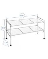 Seville Classics 2 Tier Stackable Metal Mesh Utility Shoe Rack