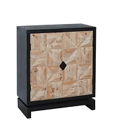 3D Geometric Carved Double-Door Cabinet