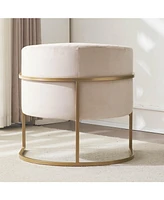 Upholstered velvet chair Gold metal bracket, medieval living room office tea room lounge chair with curved backrest