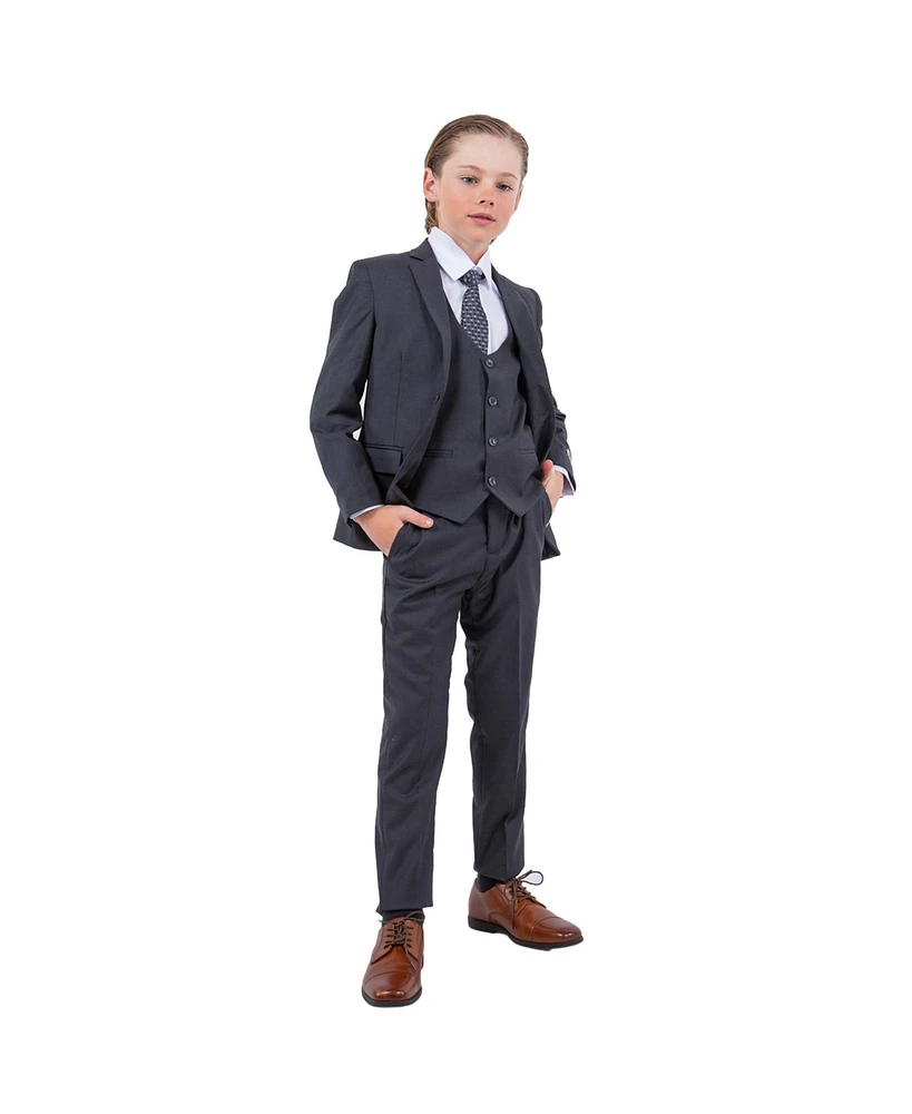 Stacy Adams Big Boys Charcoal Grey 5 Pc Suits