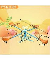 Outdoor Kids Spinning Seesaw Sit and Spin Teeter Totter， Outdoor Playground Equipment Swivel Teeter Totter for Backyard