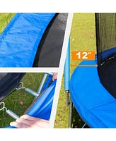 16FT Trampoline for Adults & Kids with Basketball Hoop, Outdoor Trampolines w/Ladder and Safety Enclosure Net for Kids and Adults