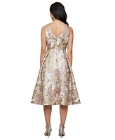 Alex Evenings Petite Metallic Jacquard A-Line Dress
