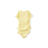 Cotton On Little Girls Little/Big Florence S/S Rashie And Bikini Bottom Set