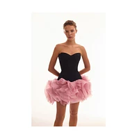 Milla Women's Smart heart-shaped low-waist black fitted corset