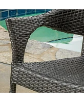Modern Wicker Outdoor Chair - Weather Resistant & Stackable