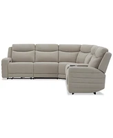 Kristyan -Pc. Fabric Sectional with 2 Power Recliners and Console