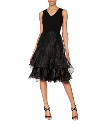 White Tie by Shani Women's V-Neck Sleeveless Fit & Flare Dress