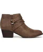 LifeStride Women's Bryce Zip Round Toe Block Heel Short Boots