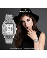 Peugeot Women's 36X30mm Silver Tank Bracelet Watch Panther Link Bracelet