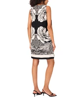 Msk Women's Printed Short Sleeveless Shift Dress